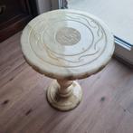 Vintage marmeren Albast bijzettafel, Ophalen, Gebruikt, Rond, Minder dan 55 cm