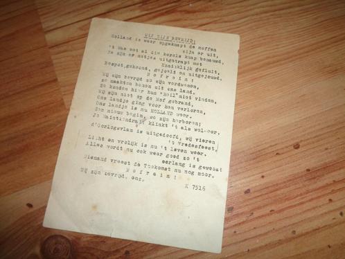 Oorlog wo2 bevrijding lied 1945, Verzamelen, Militaria | Tweede Wereldoorlog, Landmacht, Nederland, Ophalen of Verzenden