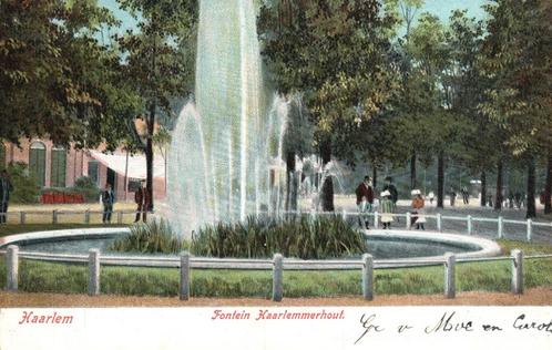 Fontein Haarlemmerhout (1904) 128095, Verzamelen, Ansichtkaarten | Nederland, Gelopen, Noord-Holland, Voor 1920, Verzenden