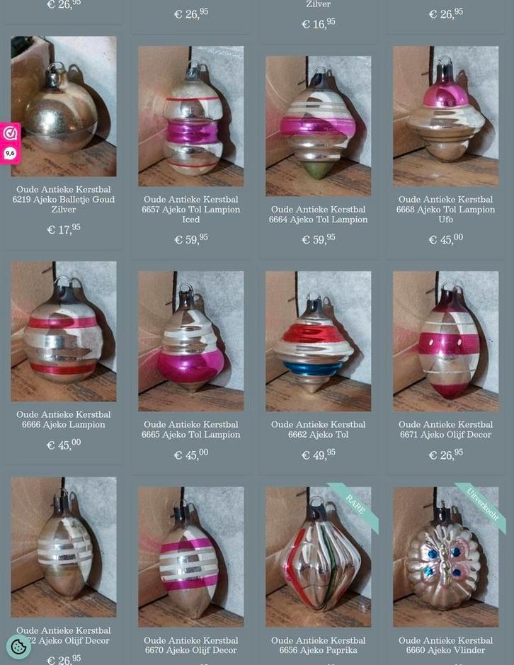 Oude antiek vintage kerstballen ajeko, Diversen, Kerst, Gebruikt, Ophalen of Verzenden