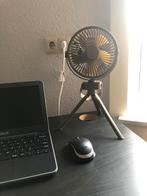 Tafelventilator met Led Licht —USB Oplaadbare — Vouwbare, Witgoed en Apparatuur, Ventilatoren, Ophalen, Zo goed als nieuw, Tafelventilator