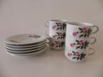 Villeroy & Boch kopjes roze roosjes met gipskruid vintage, Ophalen