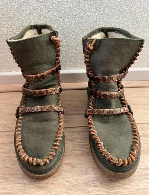 Karma of Charme mt 38, Kleding | Dames, Schoenen, Zo goed als nieuw, Lage of Enkellaarzen, Groen, Verzenden