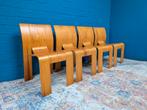4x Vintage stripstoelen, Gijs Bakker voor Castelijn, Ophalen, Gebruikt, Bruin, Vier