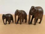 Massief houten Olifanten - set van 3 stuks, Antiek en Kunst, Ophalen of Verzenden