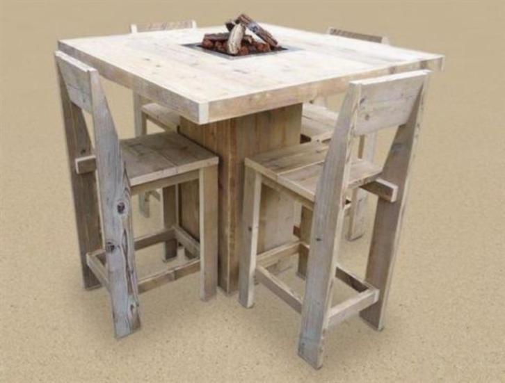 Steigerhouten meubelen, Huis en Inrichting, Tafels | Eettafels, Nieuw, 50 tot 100 cm, 200 cm of meer, Overige vormen, Eikenhout