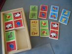 Spel: Dieren Domino houten kaarten in kistje, Ophalen of Verzenden, Gebruikt