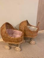 Rieten Poppenwagen Roze/Creme, Info@juffrouw-kwast.nl, Ophalen of Verzenden, Babypop, Nieuw