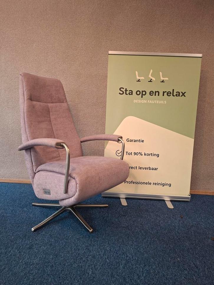 Elektrische relax fauteuil Prominent C102 ZGAN op accu 🔋, Huis en Inrichting, Fauteuils, Zo goed als nieuw, Stof, 50 tot 75 cm