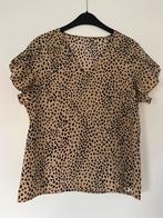 Leuk beige met zwart shirtje maat M, Ophalen of Verzenden, Zo goed als nieuw, Beige, Korte mouw