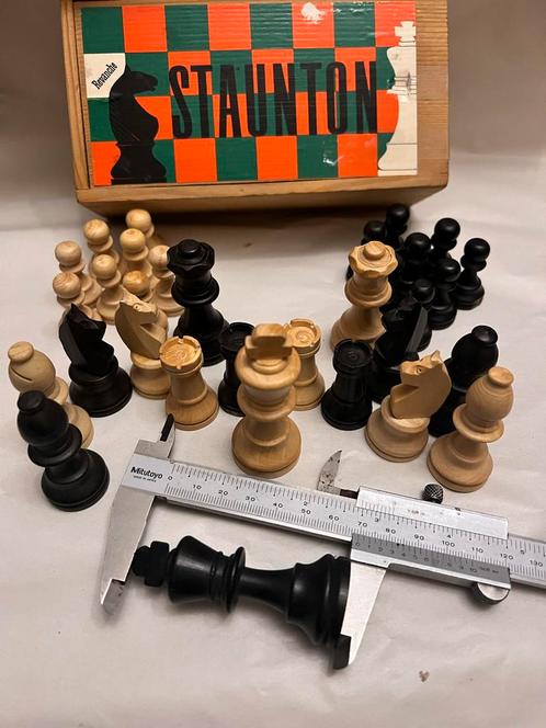 Vintage Chess Staunton Koninghoogte 70 mm, Antiek en Kunst, Antiek | Speelgoed, Ophalen of Verzenden