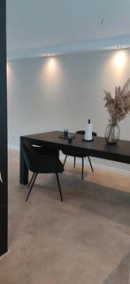 Zwarte stevige eettafel voor 8 personen, Ophalen, Gebruikt, 100 tot 150 cm, 200 cm of meer