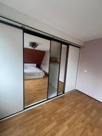 Spiegelwand schuifdeuren met rails - Hoorn, Huis en Inrichting, Ophalen, Gebruikt, 200 cm of meer, Glas
