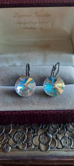 Vintage oorbellen, aurora borealis, met Swarovski kristal., Sieraden, Tassen en Uiterlijk, Ophalen of Verzenden, Zo goed als nieuw
