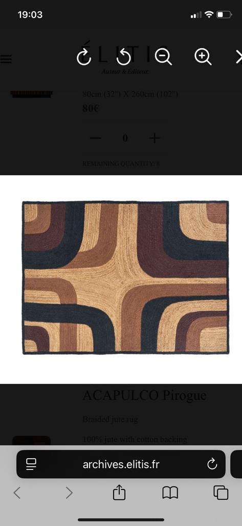 Vloerkleed Elitis, Huis en Inrichting, Stoffering | Tapijten en Kleden, Nieuw, 150 tot 200 cm, 200 cm of meer, Rechthoekig, Overige kleuren