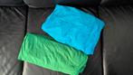 Matrashoezen blauw en groen voor peuterbed, Ophalen of Verzenden, Gebruikt, Jongetje of Meisje, Dekbedovertrek