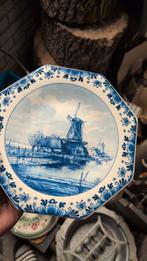Delfts blauw bord met molen, Antiek en Kunst, Ophalen of Verzenden