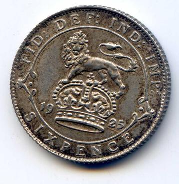 Groot-Brittannië 6 Pence 1925 Km815a.1 Smalle Rand UNC- LEES beschikbaar voor biedingen