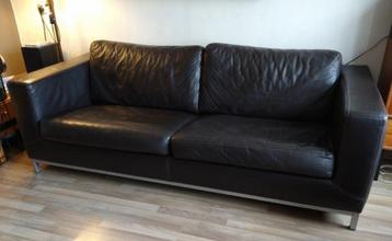 3 zits Machalke design vintage lounge bank bruin leer beschikbaar voor biedingen