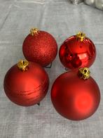Veel kerstballen rood 8cm kunststof, Ophalen of Verzenden, Zo goed als nieuw