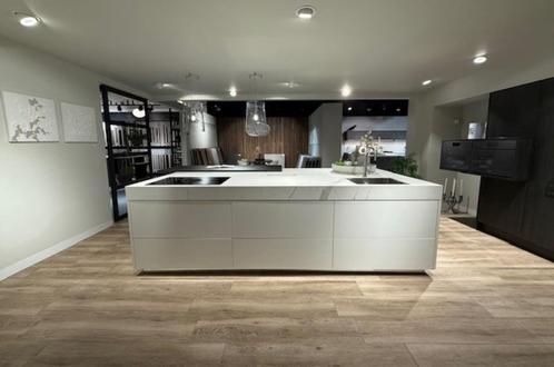 Moderne glans witte designkeuken, Huis en Inrichting, Keuken | Complete keukens, Zo goed als nieuw, Overige typen, Wit, Graniet of Steen