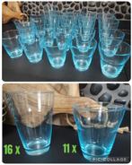 27 dlg Vintage Bormioli Rocco italy Glazen Aqua blauw, Ophalen of Verzenden, Zo goed als nieuw, Overige typen
