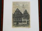 Ets Anton Pieck Amersfoort 1917 zeventiende eeuwse geveltjes, Antiek en Kunst, Kunst | Etsen en Gravures, Ophalen of Verzenden