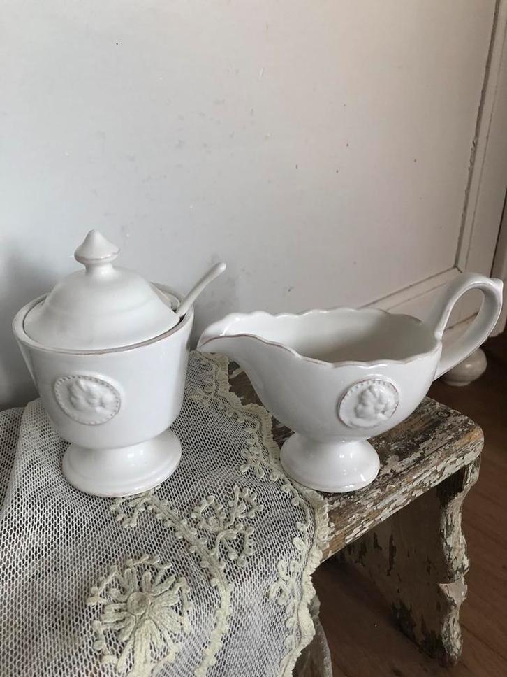 Brocante roomstel, Antiek en Kunst, Antiek | Servies los, Ophalen of Verzenden