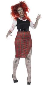 Halloween Zombie Schoolmeisje outfit mt XL, Kleding | Dames, Maat 46/48 (XL) of groter, Nieuw, Ophalen of Verzenden, Smiffy;s