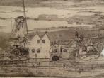 Schiedam met molen, Piet Rozendaal, nr.6-40, Antiek en Kunst, Kunst | Etsen en Gravures, Verzenden