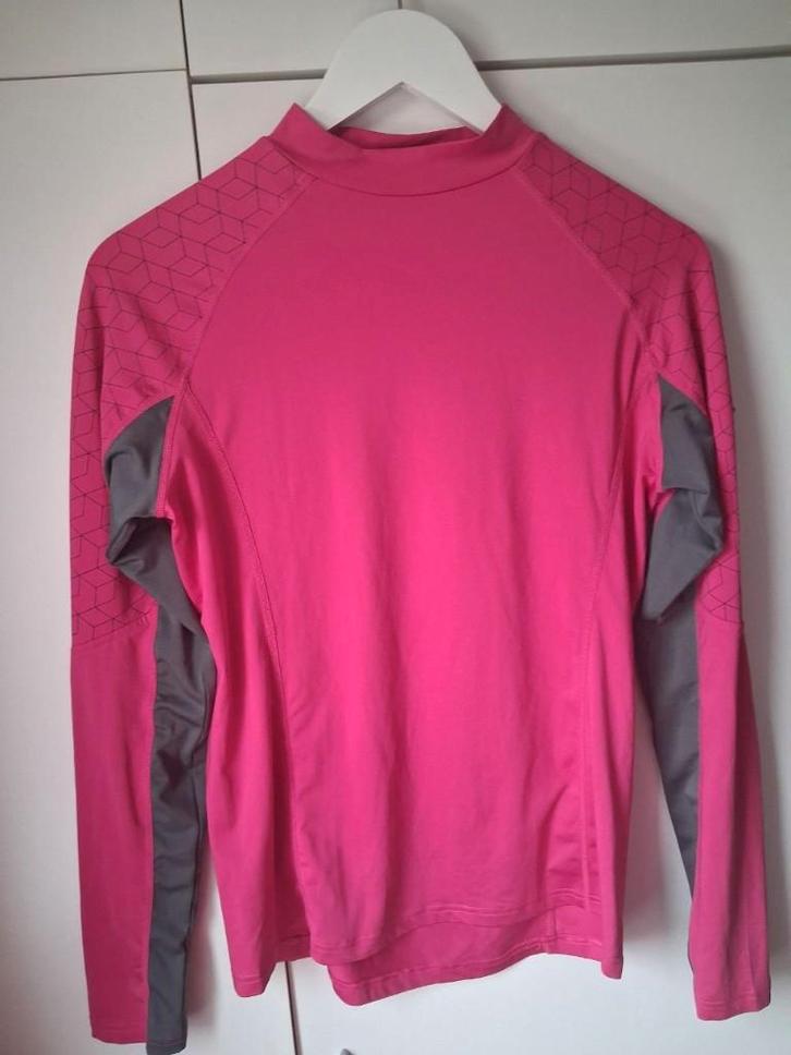 paardrijshirt poloshirt lange mouwen M QHP donkerroze, Dieren en Toebehoren, Paardrijkleding, Gebruikt, Bovenkleding, Overige soorten