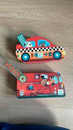 2 Djeco puzzels brandweer en raceauto’s, Kinderen en Baby's, Speelgoed | Kinderpuzzels, Ophalen of Verzenden, 10 tot 50 stukjes