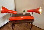 Vintage jaren 70 wandlamp of plafondlamp oranje twee spots., Ophalen of Verzenden, Zo goed als nieuw, Metaal