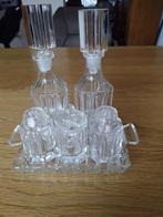 Antiek olie-, azijn-, mosterd-, zout- en peperstel, Antiek en Kunst, Antiek | Glas en Kristal, Ophalen of Verzenden