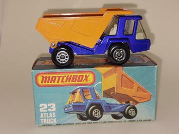 ATLAS TRUCK MATCHBOX No23 UIT 1976 ONBESPEELD MET DOOSJE,   beschikbaar voor biedingen