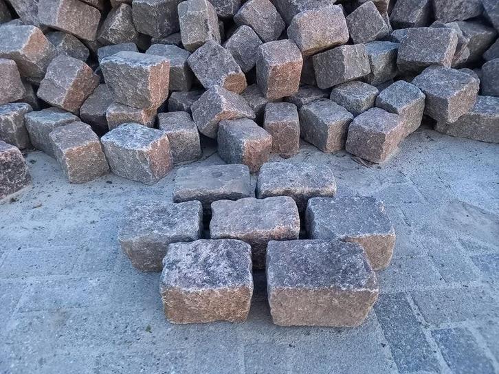 Graniet keien kasseien zweeds graniet, Tuin en Terras, Tegels en Klinkers, Zo goed als nieuw, Overige typen, Natuursteen, 10 m² of meer