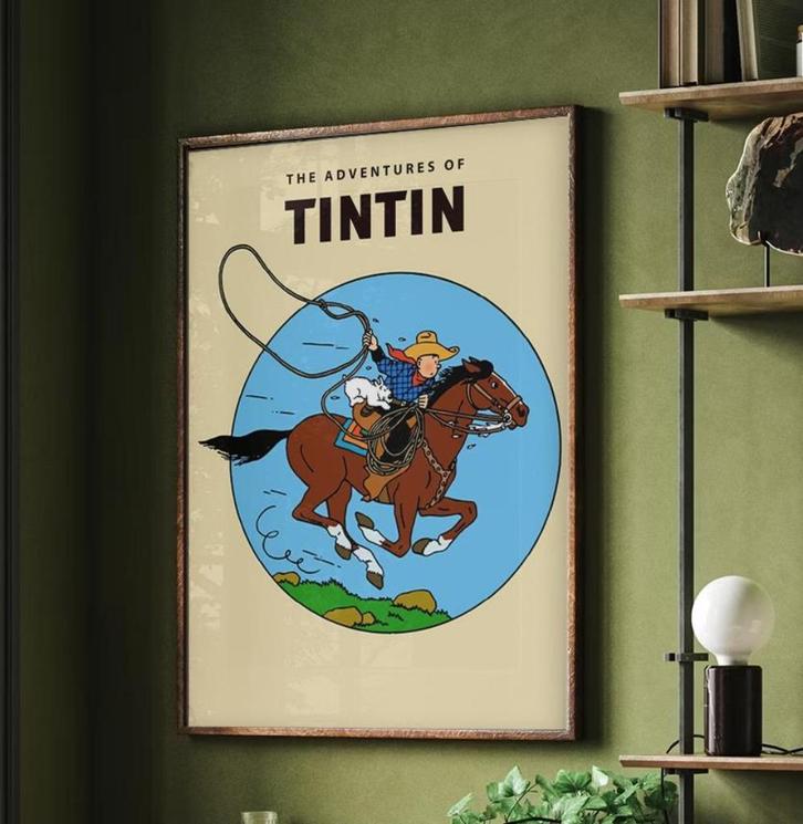 Poster The Adventures of Tintin | Kuifje Cowboy, Verzamelen, Posters, Nieuw, Film en Tv, A1 t/m A3, Ophalen of Verzenden