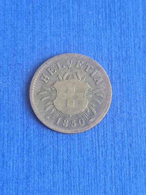 1850 BB Zwitserland 5 rappen in zilver Straatsburg, Postzegels en Munten, Munten | Europa | Niet-Euromunten, Losse munt, Overige landen