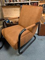 Stijlvolle fauteuil met lederlook, Huis en Inrichting, Fauteuils, Ophalen, Gebruikt, Minder dan 75 cm, Onbekend