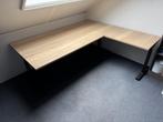 L-VORMIG GROOT BUREAU, Ophalen, In hoogte verstelbaar, Zo goed als nieuw, Bureau