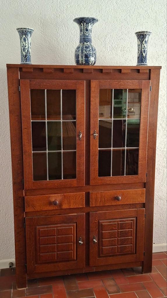Eikenhouten Servieskast - 180x120x35 cm, Huis en Inrichting, Kasten | Buffetkasten, Gebruikt, 150 tot 200 cm, 100 tot 150 cm, 25 tot 50 cm