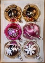 Vintage gekleurde/decor kerstbal in doos nr 37, Ophalen of Verzenden, Nieuw