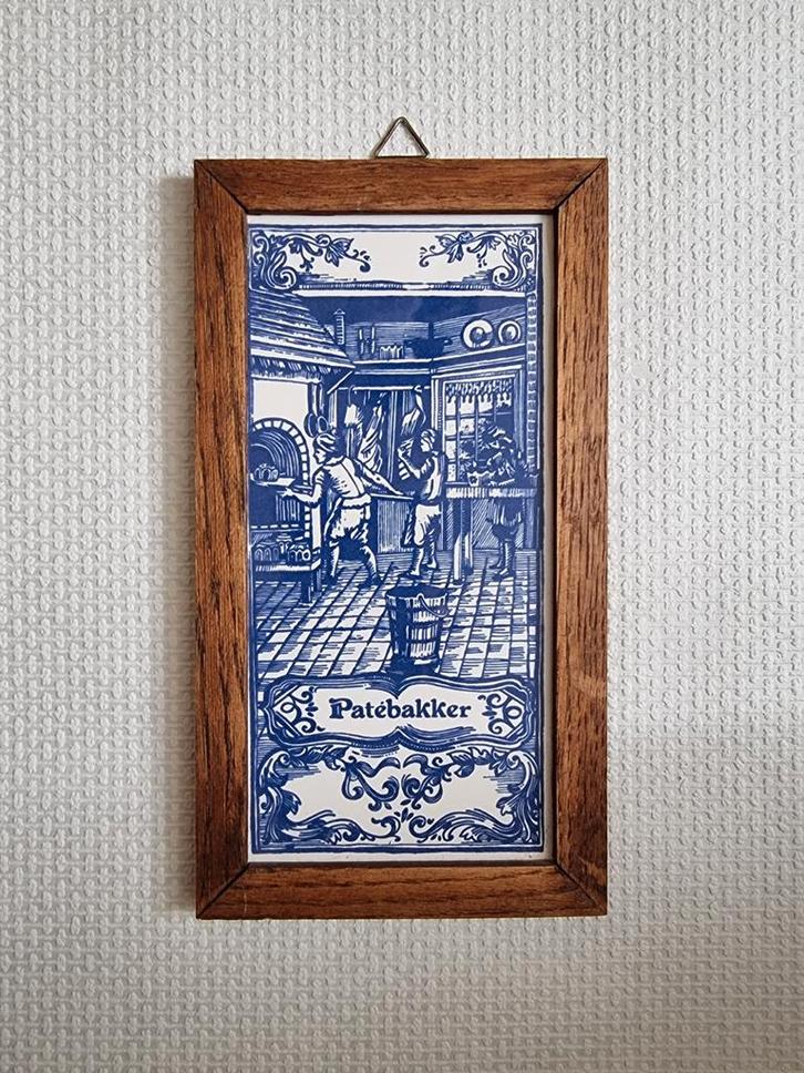 Delfts Blauw style Tegel - Patébakker, Antiek en Kunst, Antiek | Wandborden en Tegels, Verzenden