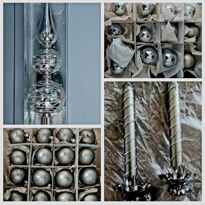 Kerstballen, piek, kaarsjes op clip. Vintage van glas. 40 jr, Diversen, Kerst, Ophalen