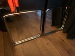 vintage design spiegels buisframe chroom  Italy 2 stuks, Gebruikt, Vierkant, Ophalen of Verzenden, Minder dan 100 cm