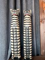 Set Houten Poes Beelden, Ophalen of Verzenden, Gebruikt, Hout, Dierenbeeld