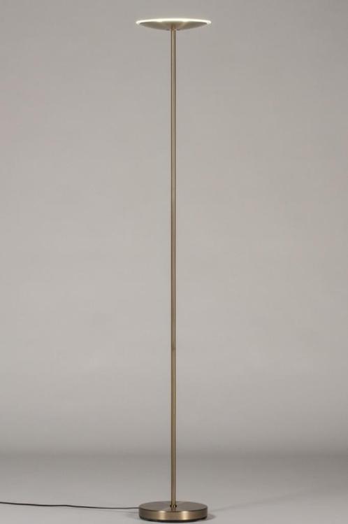 vloerlamp uplighter led dimbaar messing of zwart staal lamp, Huis en Inrichting, Lampen | Vloerlampen, Nieuw, 150 tot 200 cm, Kunststof