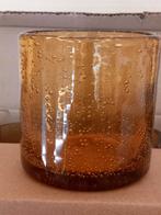2 DutZ theelichthouders met bubbels amber, Ophalen of Verzenden, Nieuw, Overige materialen, Minder dan 25 cm