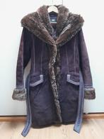 Dames Suede Winterjas Faux Fur Paars merk Saki, Verzenden, Paars, Zo goed als nieuw, Maat 36 (S)