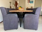 Eetkamer stoelen met wieltjes, Huis en Inrichting, Stoelen, Ophalen, Zo goed als nieuw, Grijs